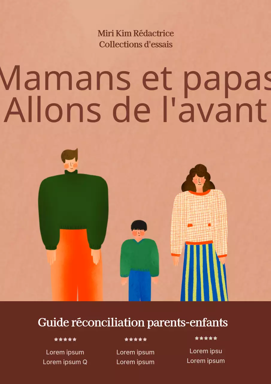 Contenu de l'essai sur la famille illustrée en rose et en brun