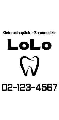 Einfaches Textlayout in Schwarz zur Werbung für Zahnmedizin