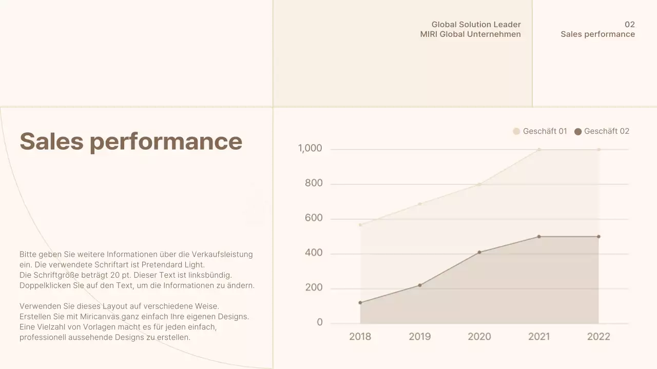 Ein einfaches braun-beiges Unternehmensprofil