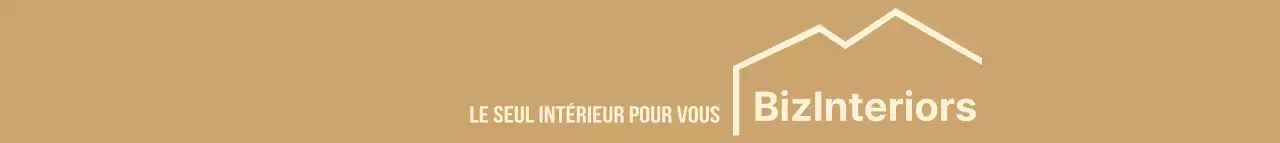 Intérieur simple avec des illustrations nettes en beige et marron pour promouvoir une entreprise