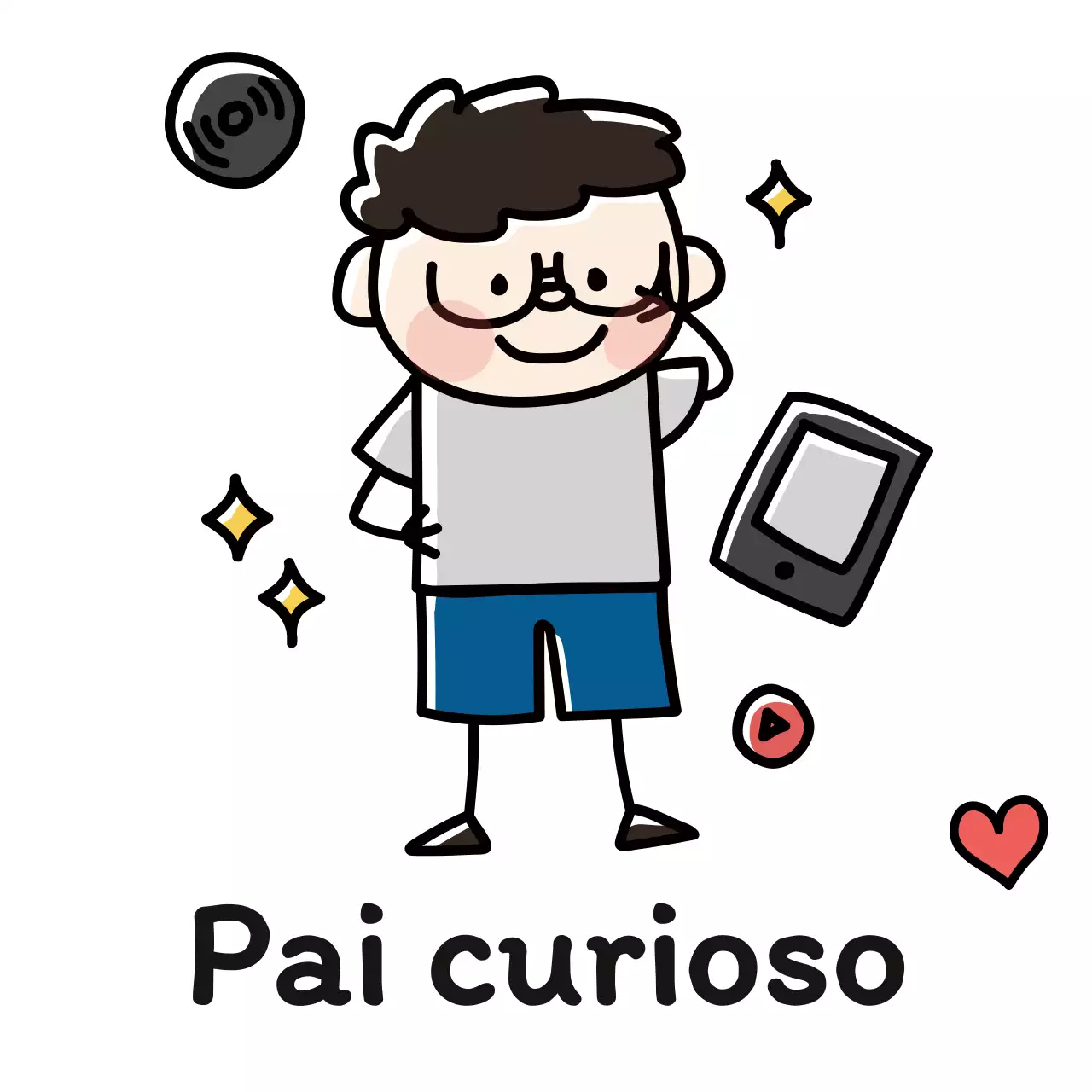 Conceito de introdução à família com ilustrações familiares simples e bonitas em estilo doodle