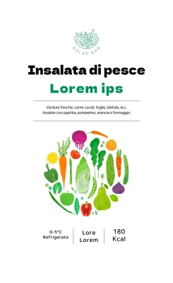 Illustrazione astratta etichetta alimentare insalata