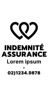 Logo simple et épuré du symbole du cœur pour la promotion et la vente d'assurances multirisques.