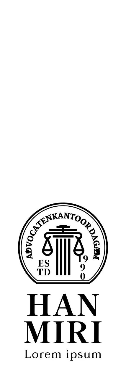 Eenvoudig, emotioneel symbool en embleem logo combinatie stijl voor een advocatenkantoor