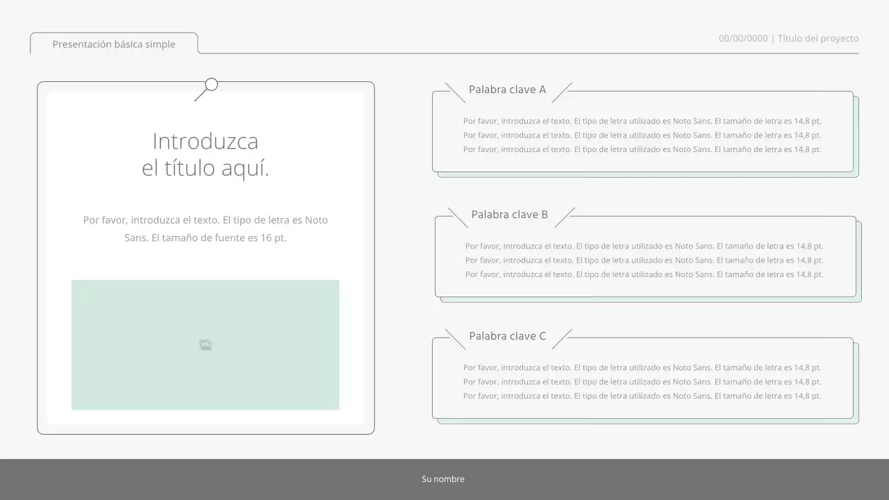 Kit de presentación sencillo y básico en tonos pastel y blanco