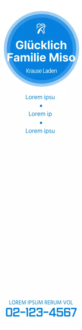 Blaues und sauberes Konzept zur Werbung für eine Zahnarztpraxis