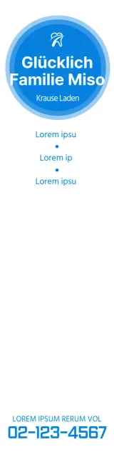 Blaues und sauberes Konzept zur Werbung für eine Zahnarztpraxis