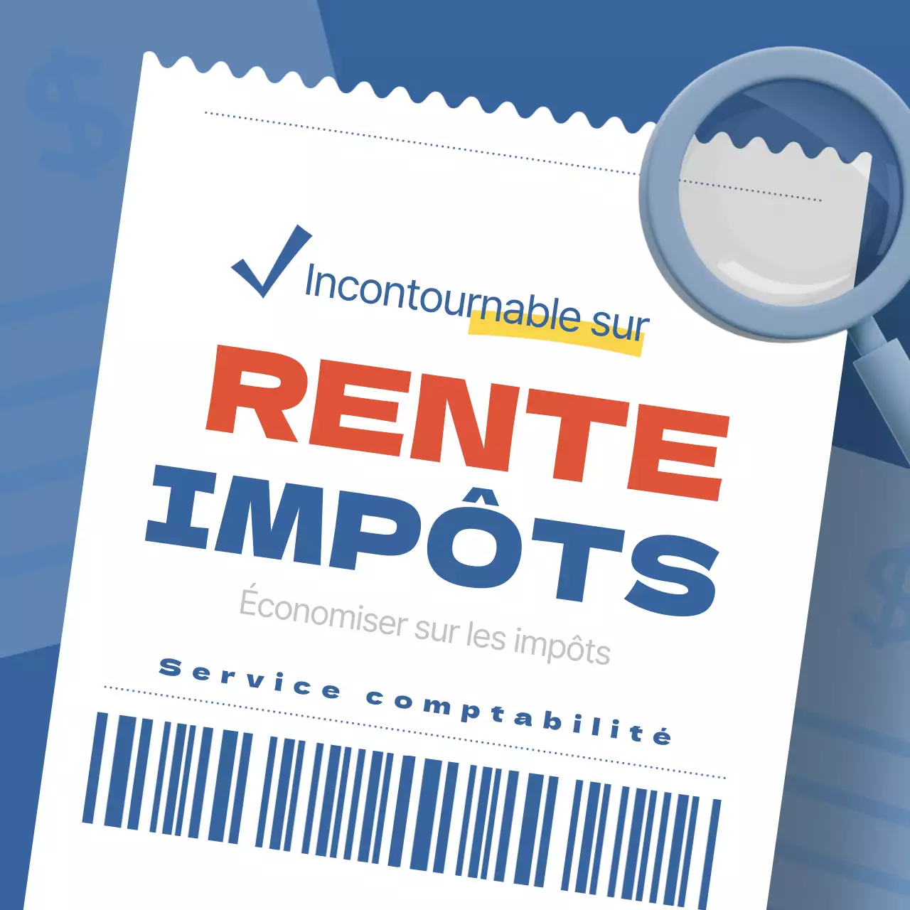 Concept de reçu bleu et rouge Reçu de pension Conseils en matière d'économies d'impôts