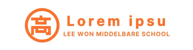 Een strak, oranje-wit, emblematisch promotiestuk voor middelbare scholen in logo-stijl