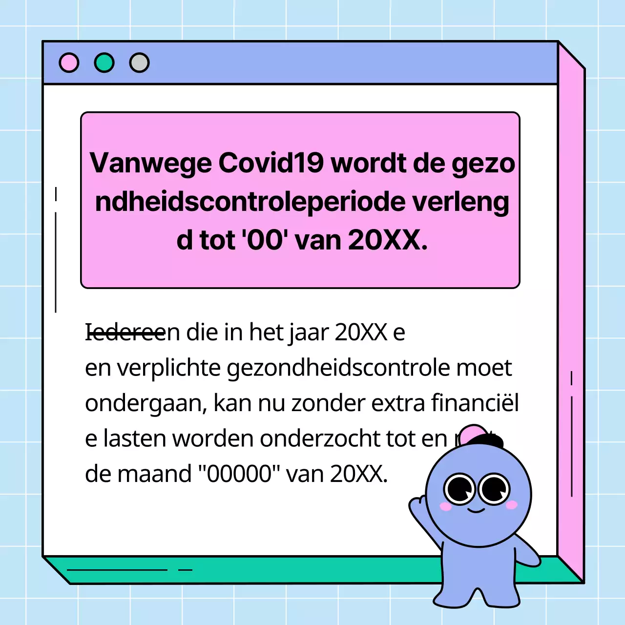 Roze en groene uitbreiding gezondheidscontrole webpagina