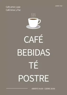 Promocione su carta de bebidas con colores tranquilos y énfasis en el nombre