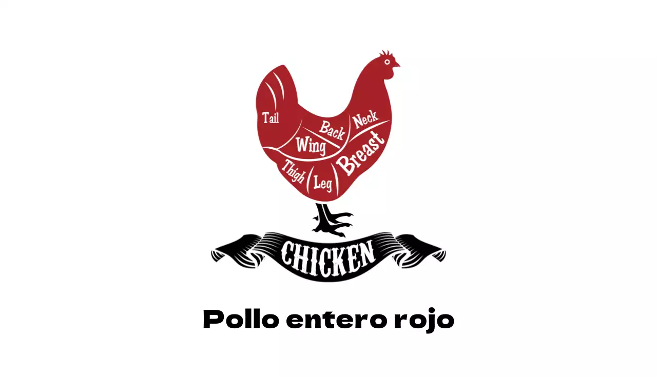 Pollo entero rojo