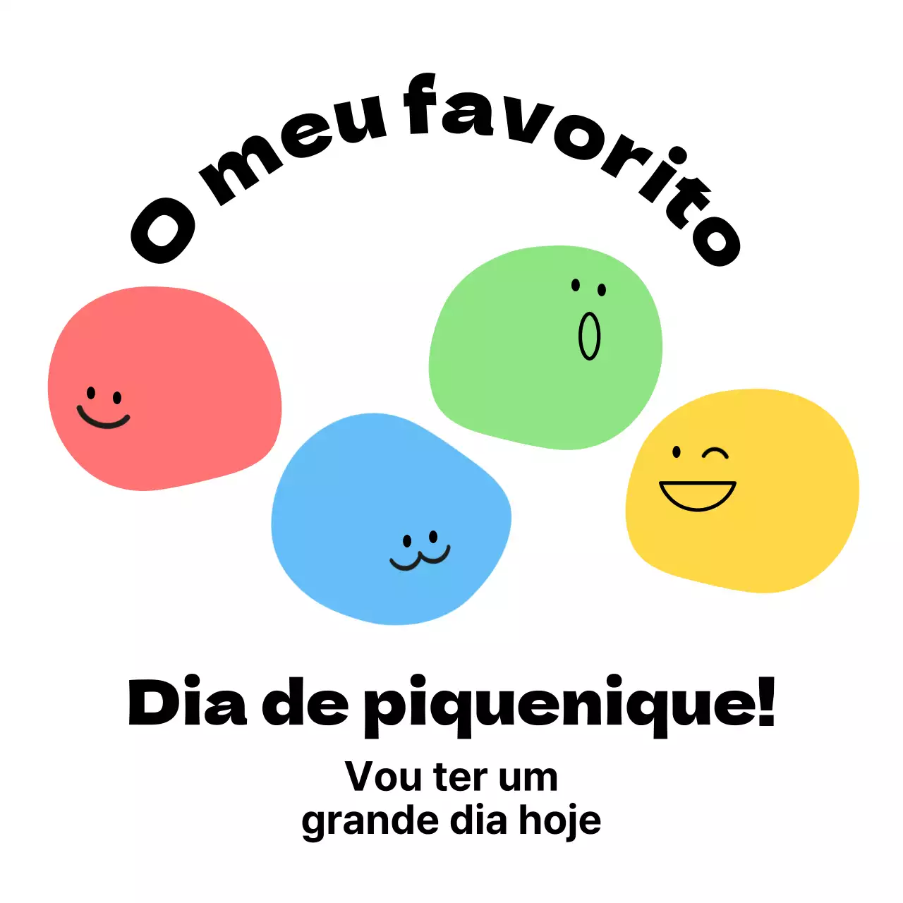 T-shirts coloridas e giras para grupos de piquenique de crianças em idade pré-escolar
