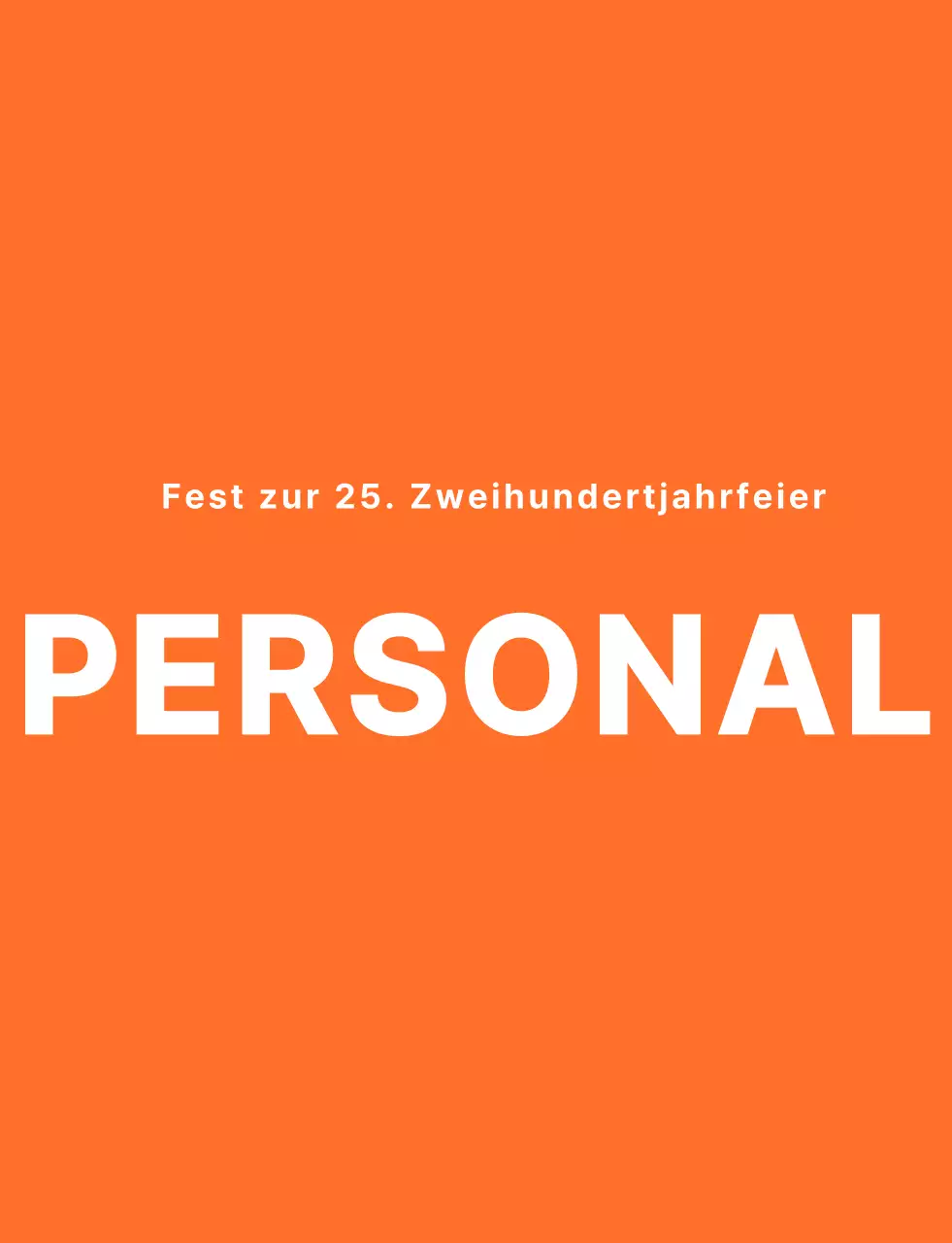 T-Shirt für das Personal von Highschool-Festivals in einem sauberen, orange-weißen Logo-Stil