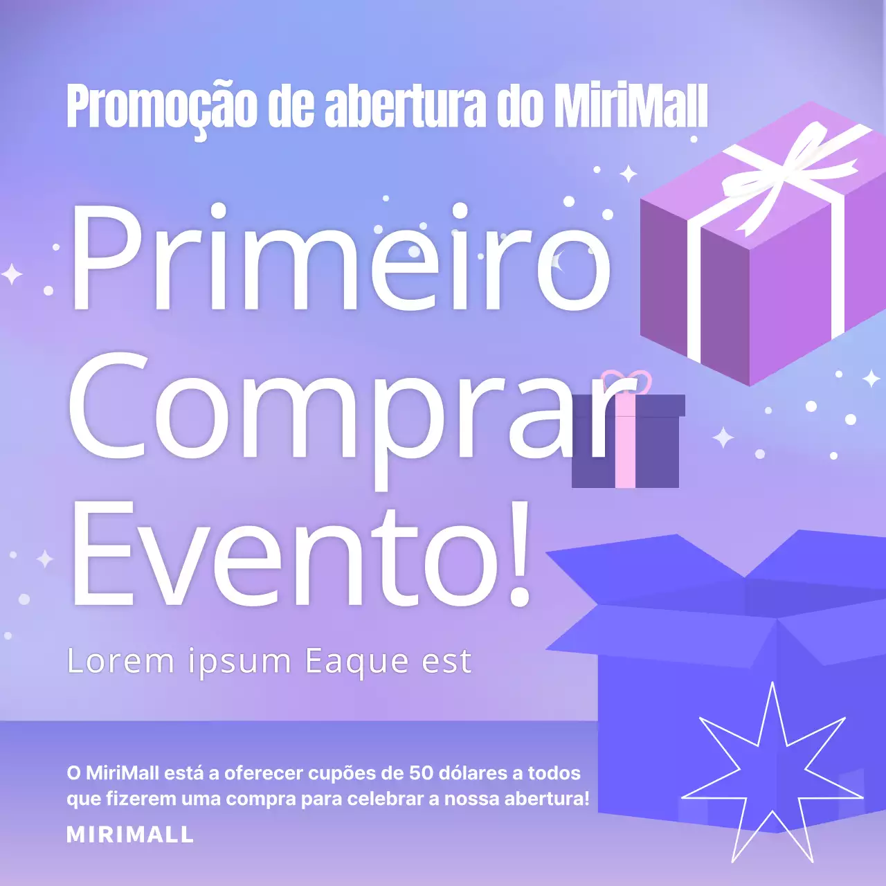 Um evento animado cheio de presentes roxos