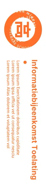 Een strakke, oranje-witte amberkleurige logostijl voor aankondigingen en promoties van middelbare scholen.