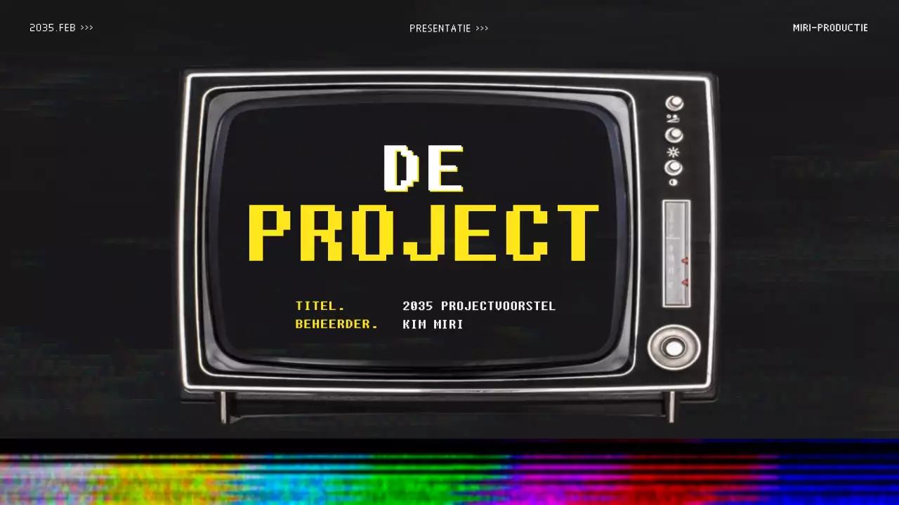 Videovoorstel voor een kleurrijk retro uitzendconcept