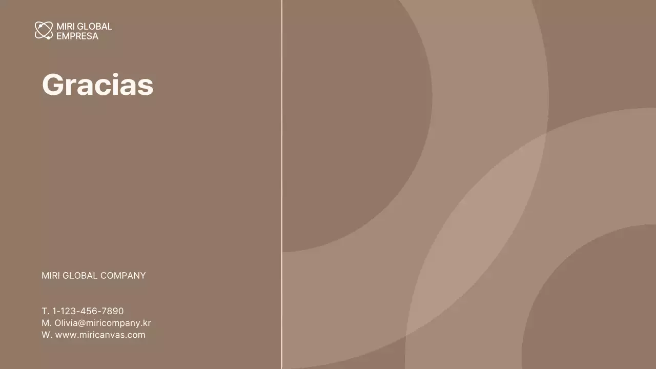 Un sencillo perfil de empresa en marrón y beige