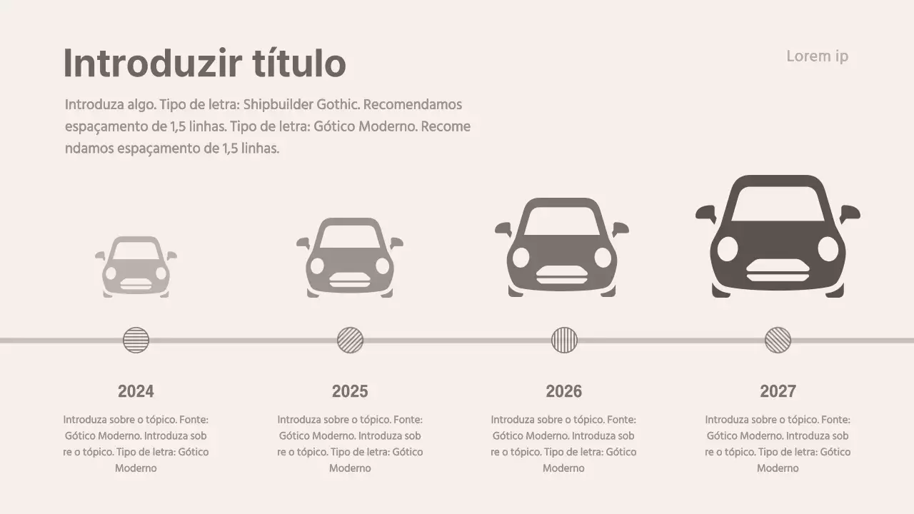 Linha cronológica concetual Play Clean em amarelo e castanho