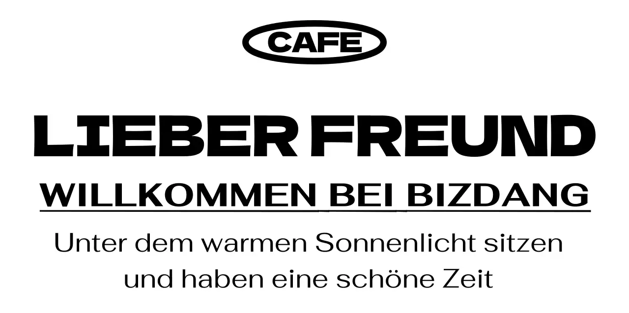 Einfacher, angesagter, textlastiger Stil in Schwarz und Weiß für Cafe-Werbung und Merchandising