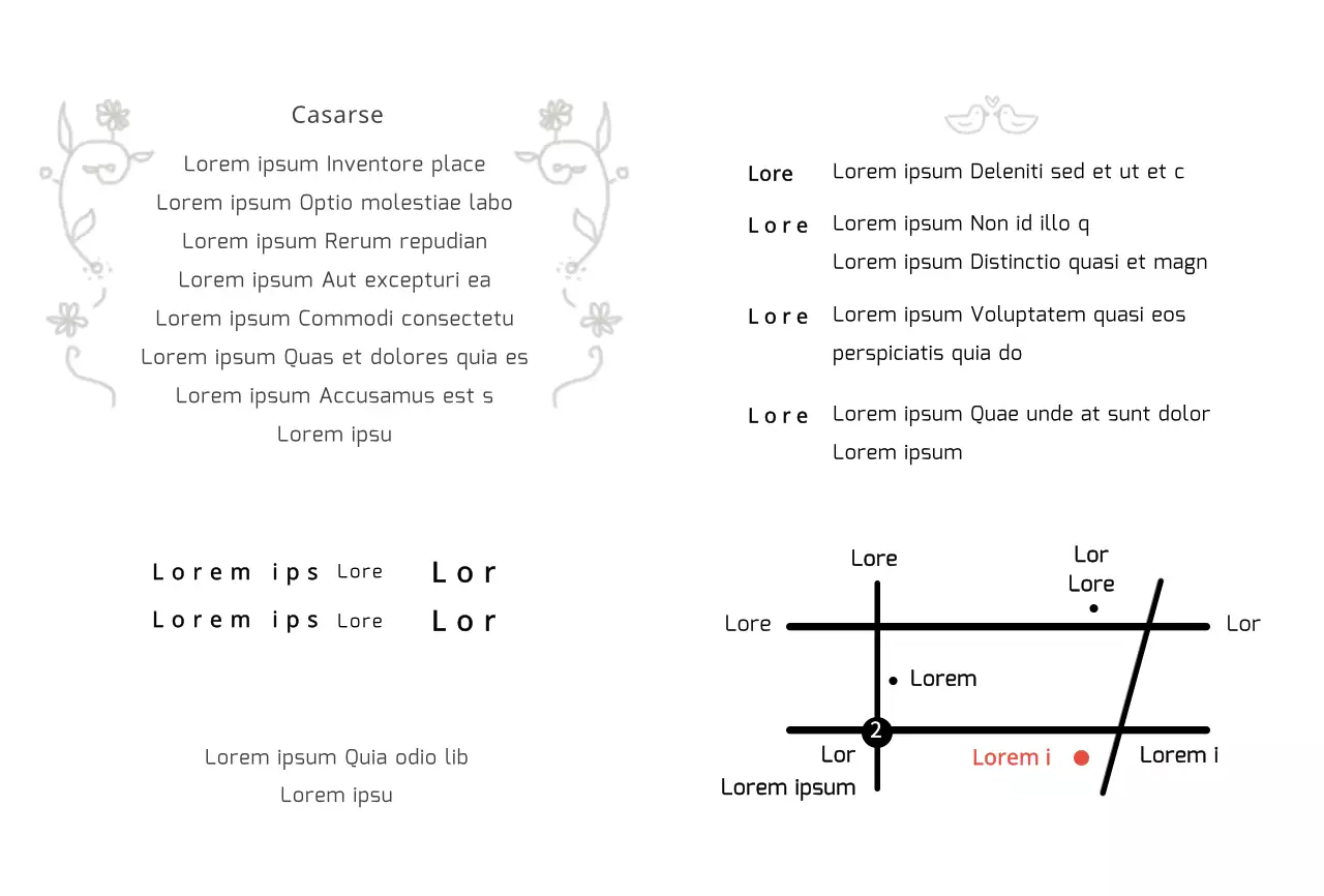 Bonitas invitaciones de boda con ilustraciones lineales