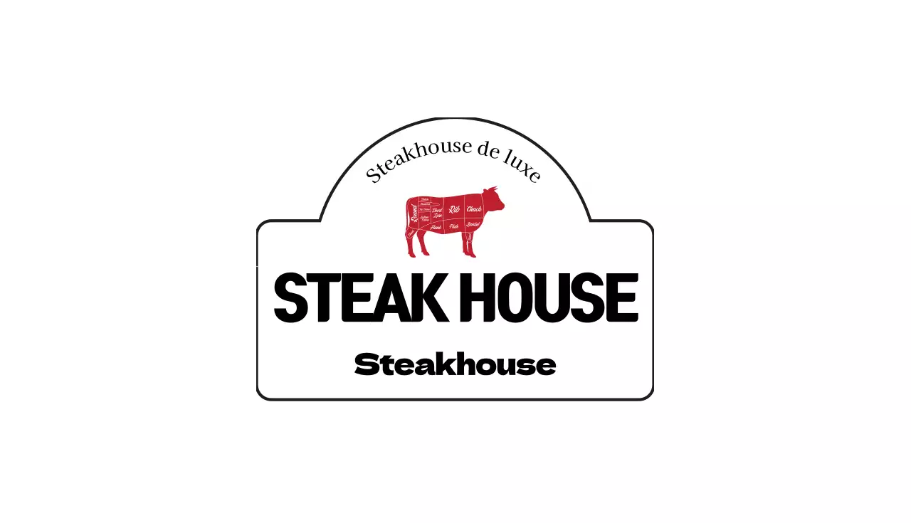 Illustration rouge noir restaurant steak