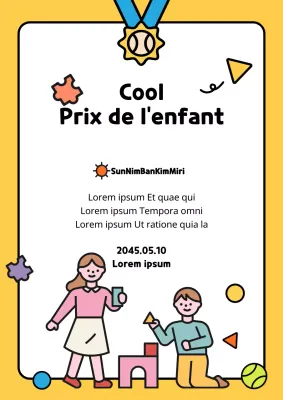 Jaune Illustration enfant mignon Enfant cool Liste idéale