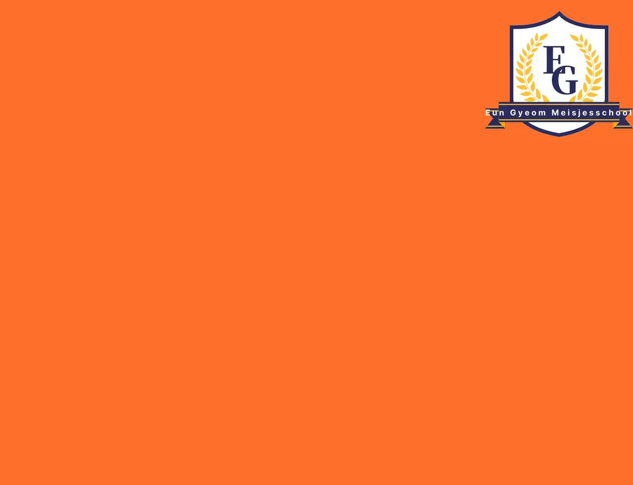 Vest van de studentenraad van een middelbare school met oranje-navy blauw logo van het schoolsymbool