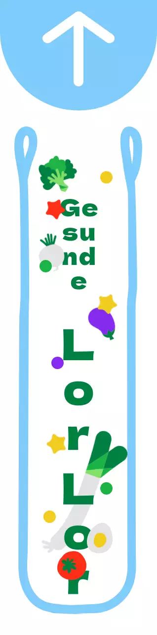 Nette und ordentliche Plastiktüte Illustration Rahmen Stil Richtungen zu einem Lebensmittel-Kampagne in hellblau und grün.