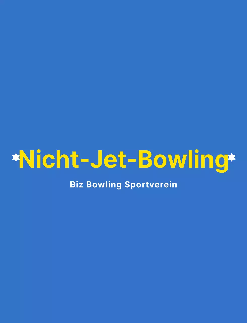 Eine saubere Bowling-Illustration und ein Emblem-Logo in Hellblau, Weiß und Gelb für einen Bowling-Sportverein.