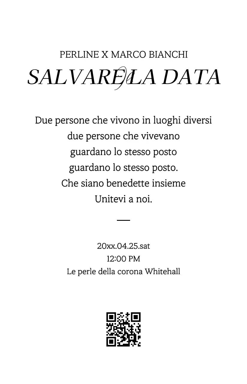 Invito di nozze in cartoncino con una semplice immagine di matrimonio in bianco e nero