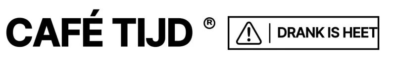 Eenvoudig en strak café in koeriersstickerstijl in zwart
