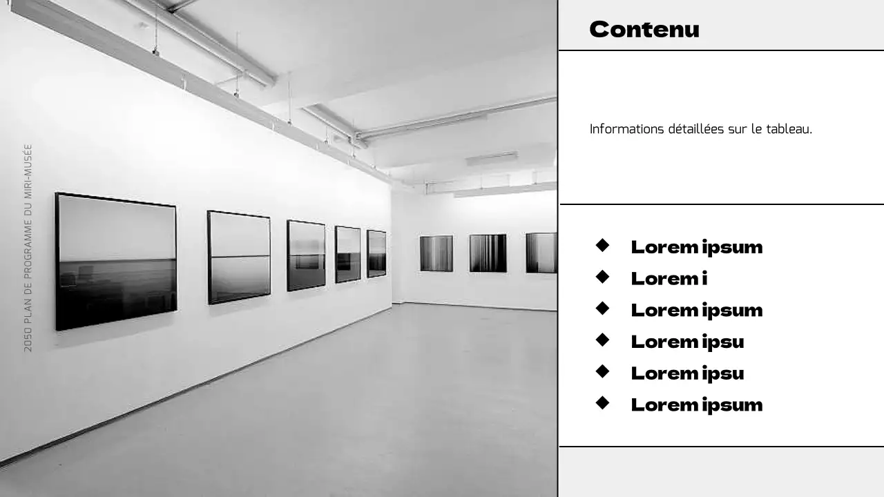 Planifier le programme d'un musée moderne en noir et violet