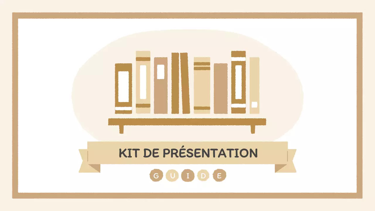Kit de présentation avec des illustrations de livres sentimentales dessinées à la main en marron et en vert