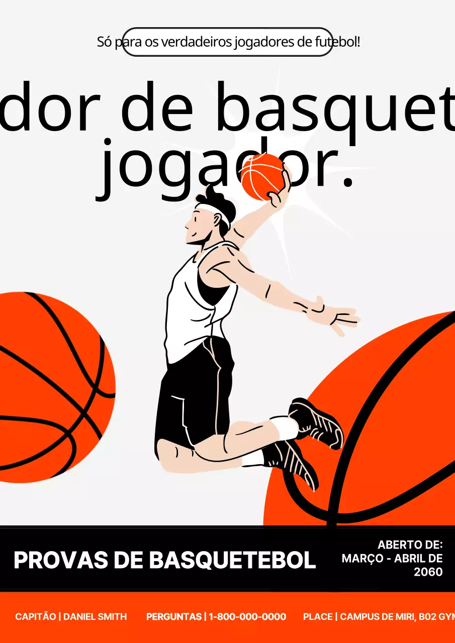 Anúncio de recrutamento de clube com ilustrações em laranja