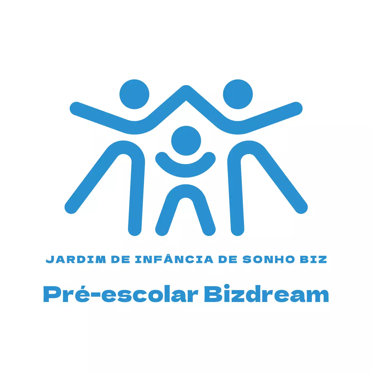 Símbolo humano simples e limpo em estilo de logótipo de cor sólida azul clara para crianças em idade pré-escolar
