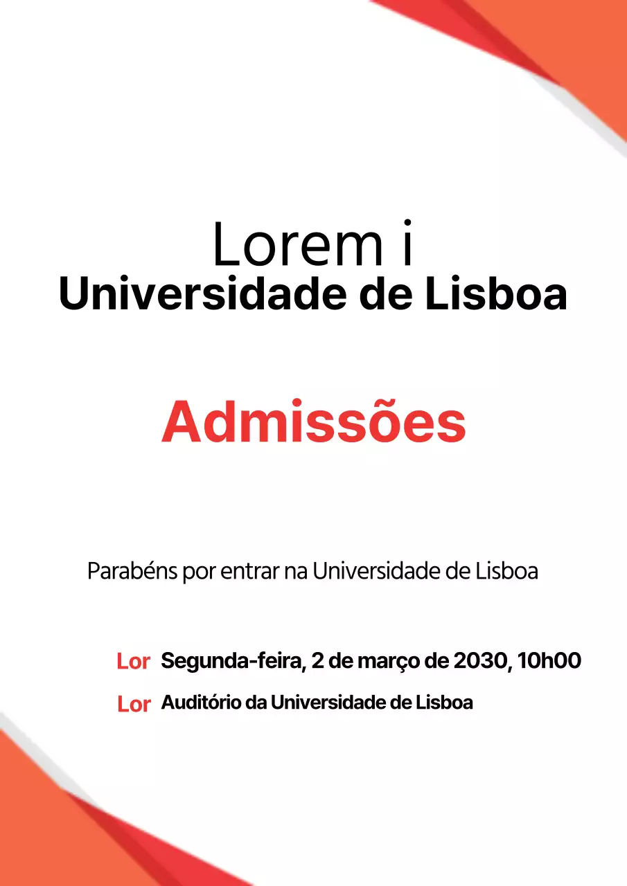 Anúncio e promoção do acolhimento de novos estudantes com fotografias azuis e vermelhas do campus universitário