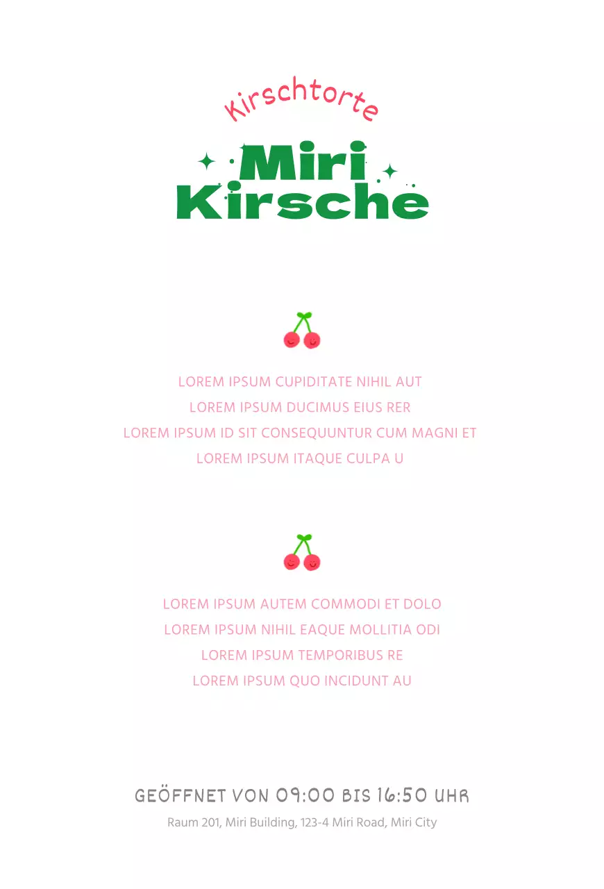 Bewerben Sie Ihr Café-Menü mit einem hübschen rosa-grünen Rahmen