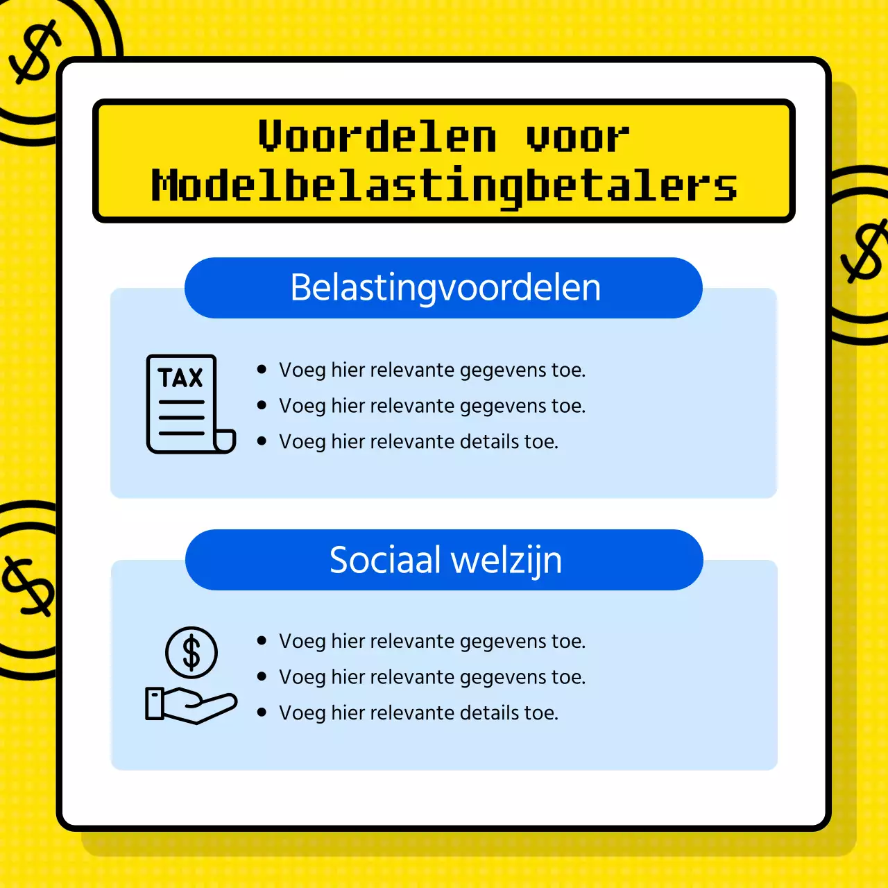 Voorbeeldige informatie voor belastingbetalers met een geel rekenmachinethema (Card News)