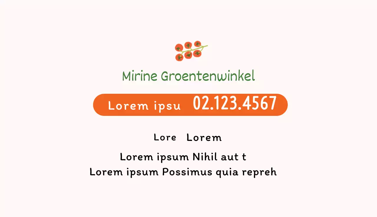 Oranje illustratie van een nette groentewinkel