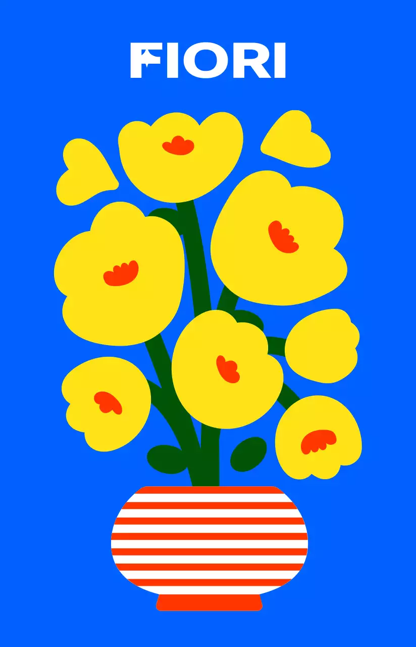 Uno stile di illustrazione floreale colorato, carino e alla moda per prodotti personali.