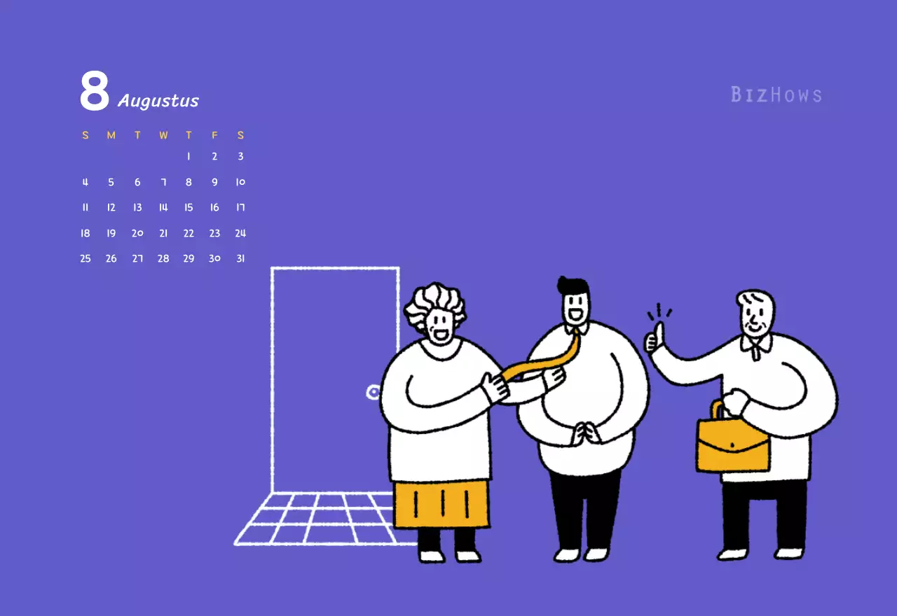 Nieuwjaarskalender met schattige illustraties