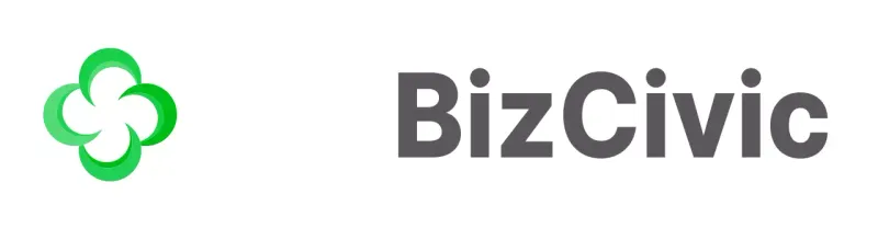 Logo di un'organizzazione civica con un semplice simbolo verde e il nome dell'organizzazione.