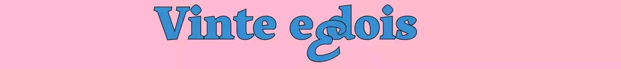 Promoção de uma empresa de beleza com um conceito adolescente em azul e cor-de-rosa com acentos de tipo de letra em inglês.