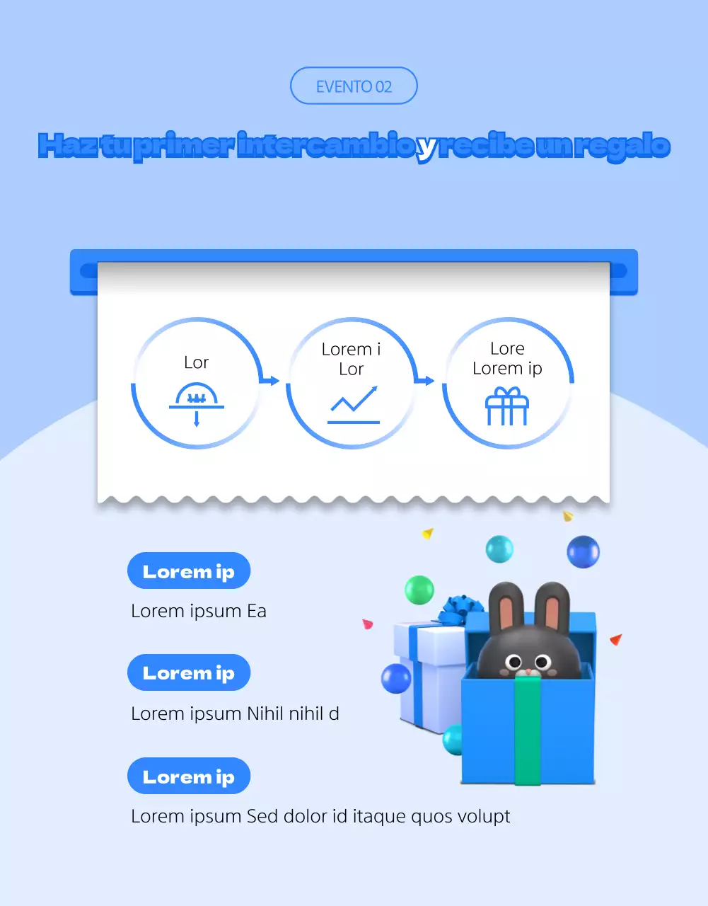 Tema de instrumentos financieros de concepto limpio con ilustraciones azules en 3D