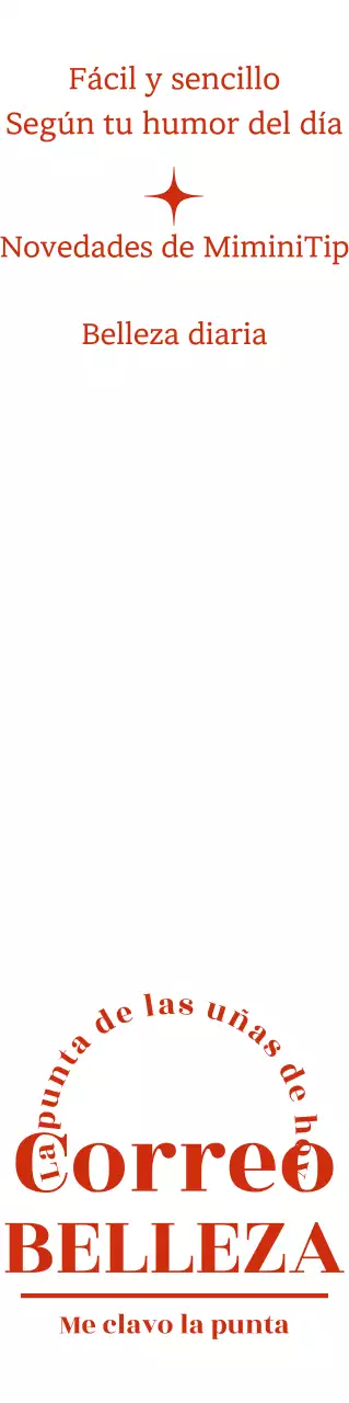 Promoción de los nuevos tips de uñas de un salón de manicura diseñados con texto en rojo.