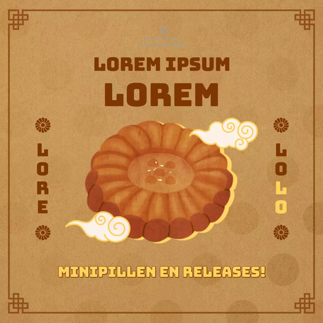 Cafe menu lancering aankondiging met geneeskunde en wolken op een bruine achtergrond