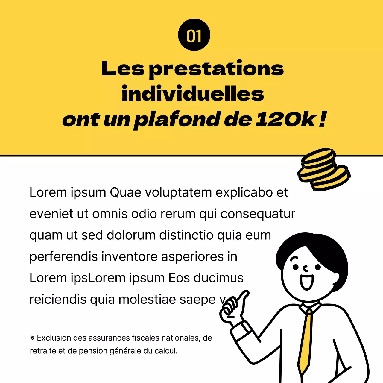 Des conseils clairs, jaunes et illustrés sur la manière d'économiser de l'argent en prenant une pension.