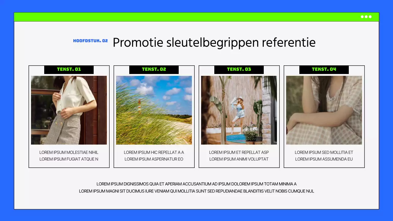 Zomer promo kort met knallen van blauw en fluorescerende kleuren