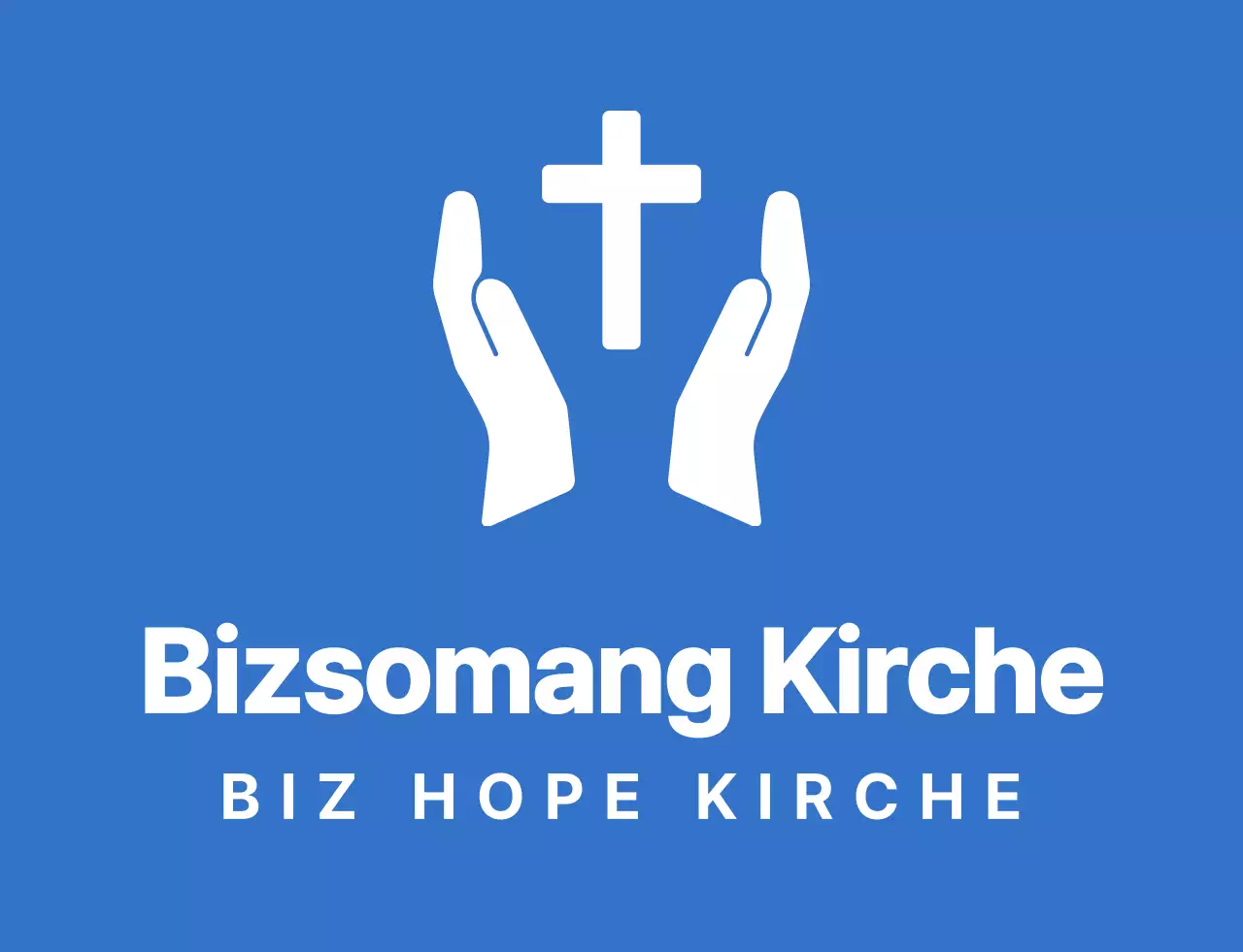 Einfache, saubere Symbol Logo Stil Kirche Winter Retreat Team T-Shirt in blau und weiß